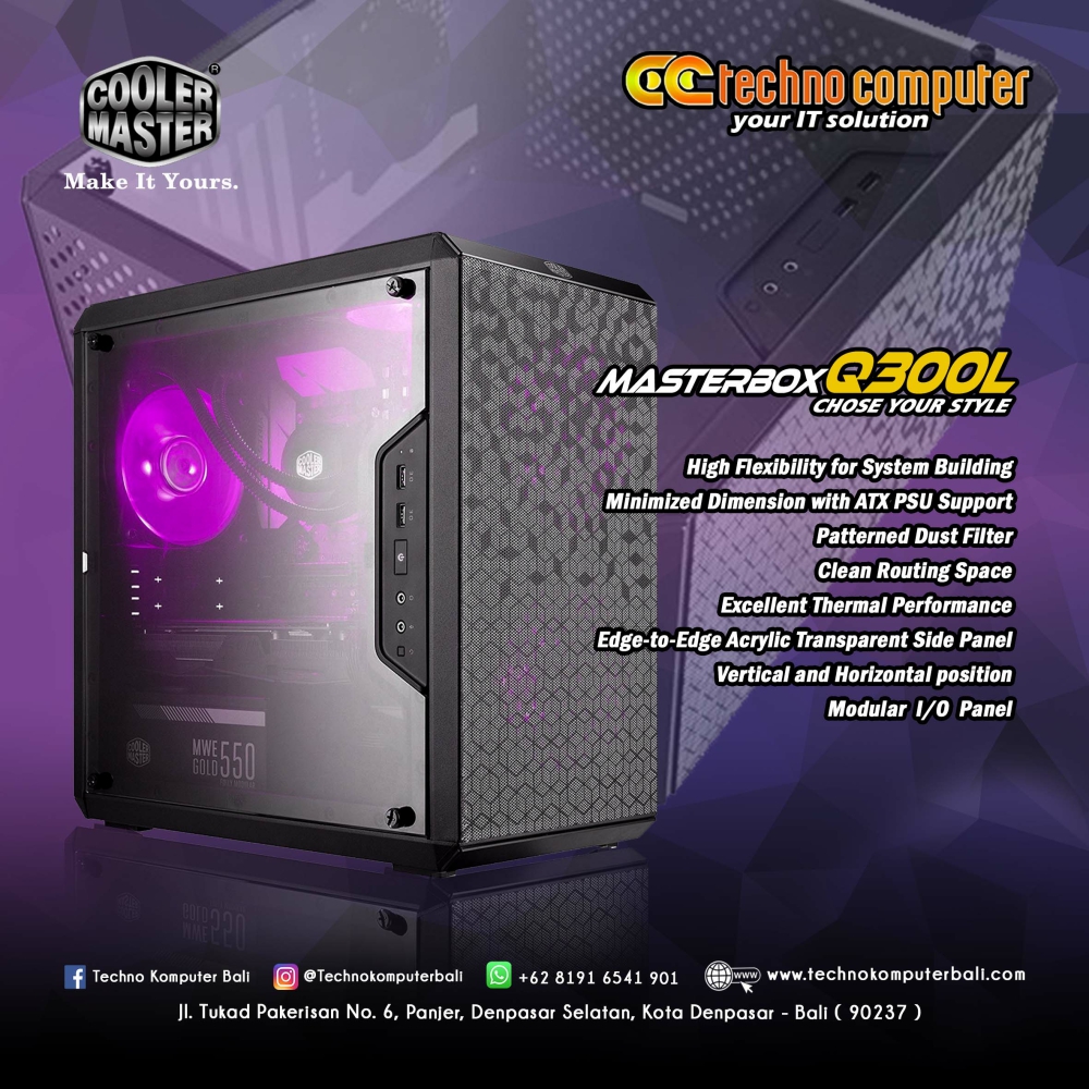 CASING COOLERMASTER MASTERBOX Q300L - Mini Tower mATX Case