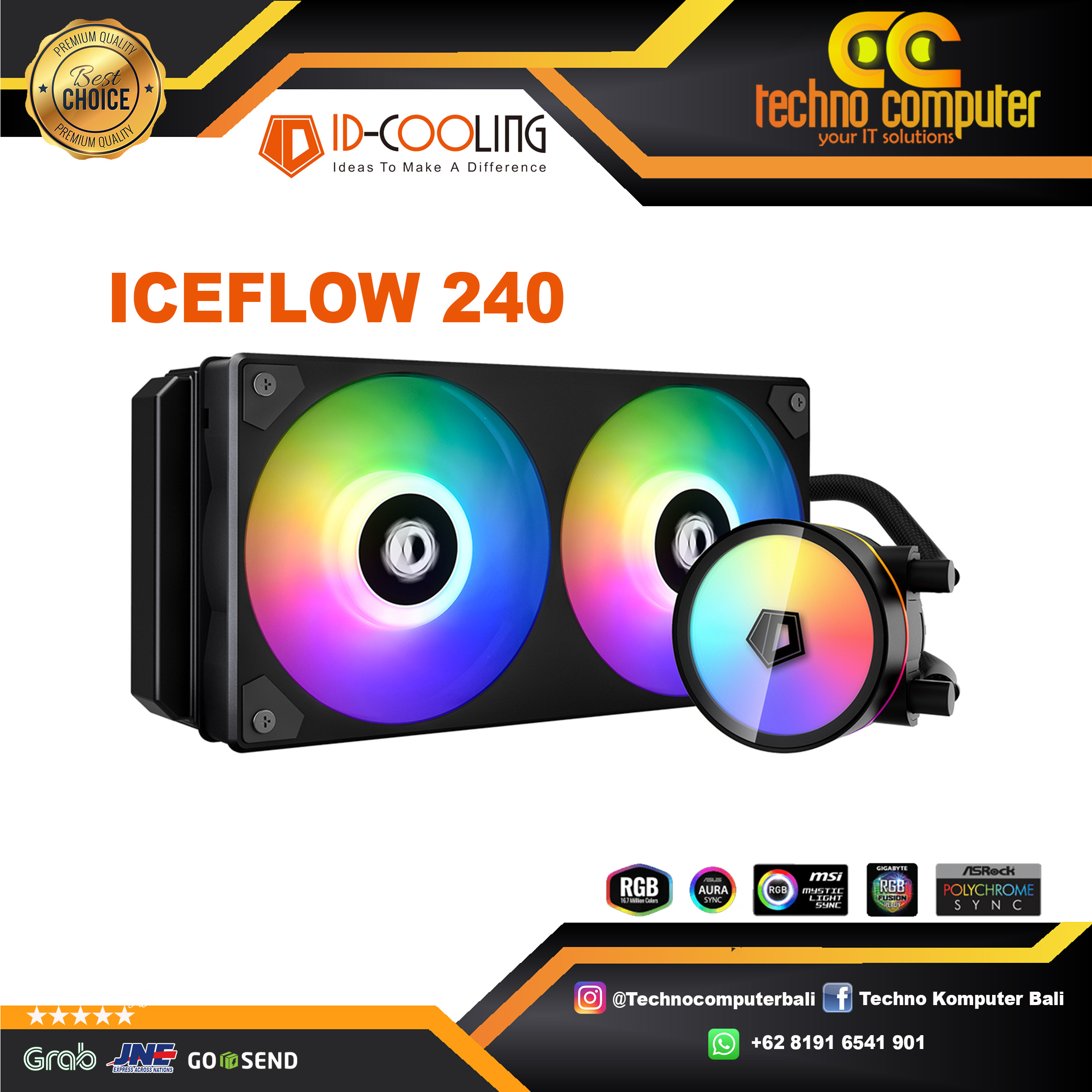 ID-COOLING ICEFLOW 240 ARGB - 240mm AIO Liquid Cooler