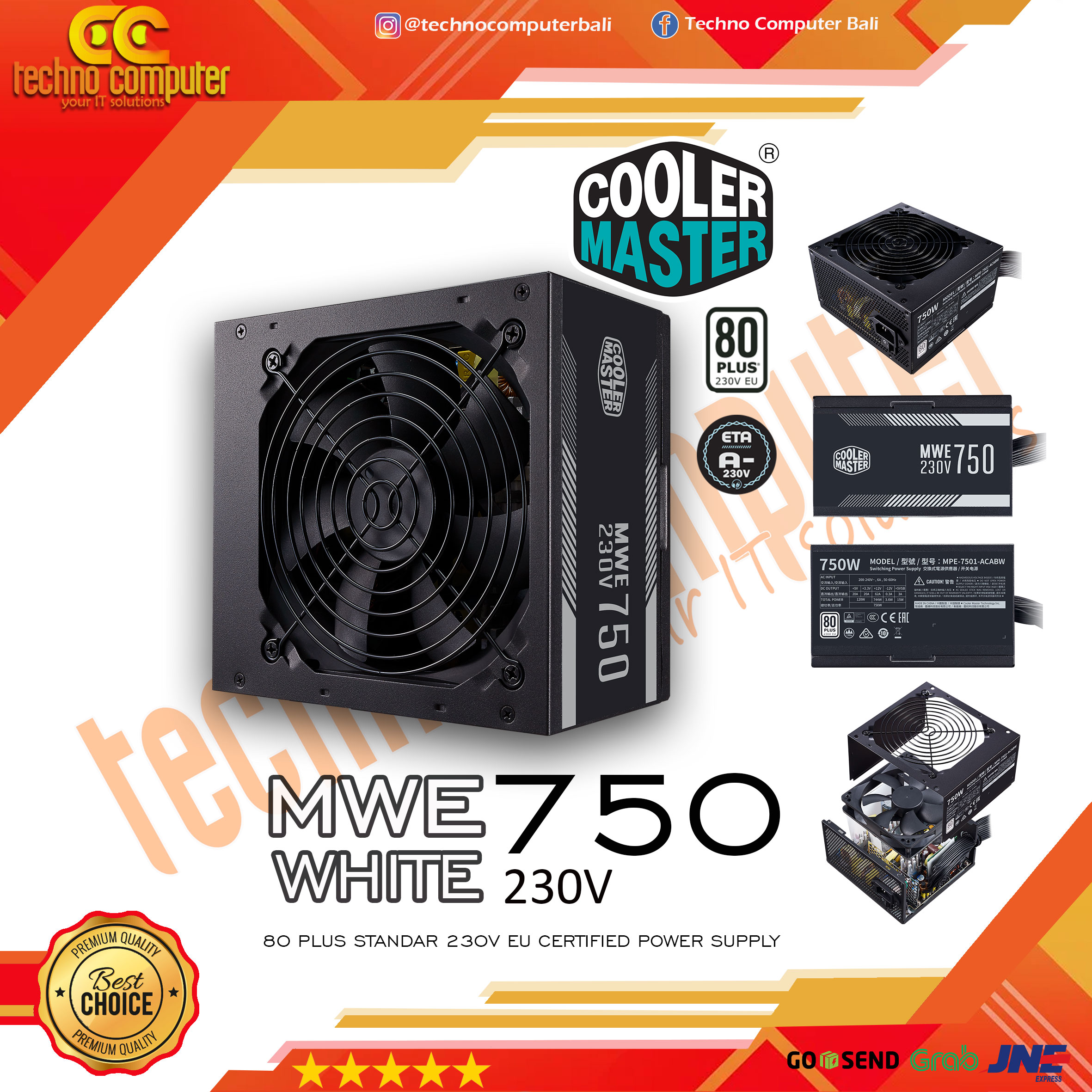 COOLERMASTER MWE750 750W 80+ White - Non Modular