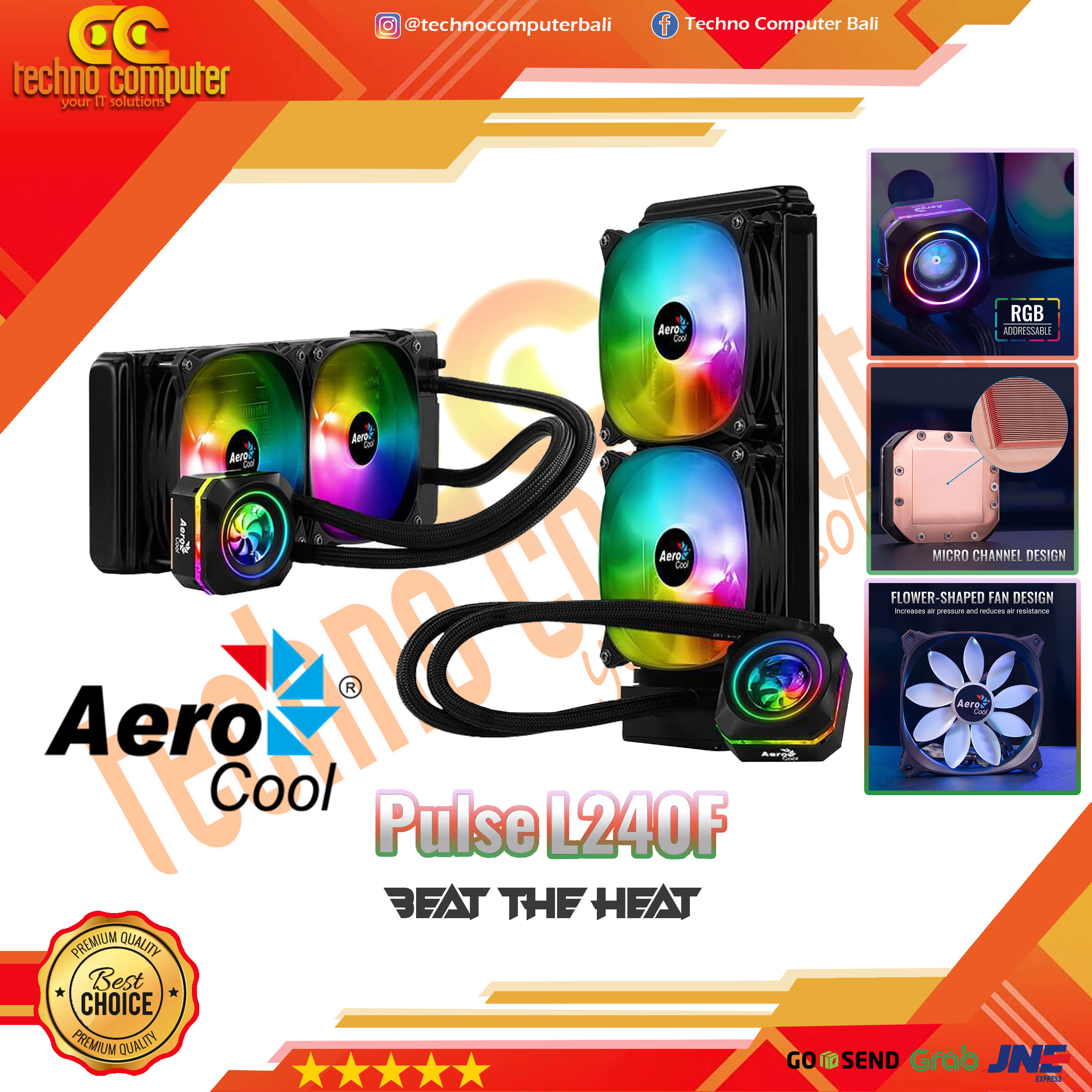 AEROCOOL PULSE L240F RGB - CPU Cooler - 240mm AIO Liquid Cooler