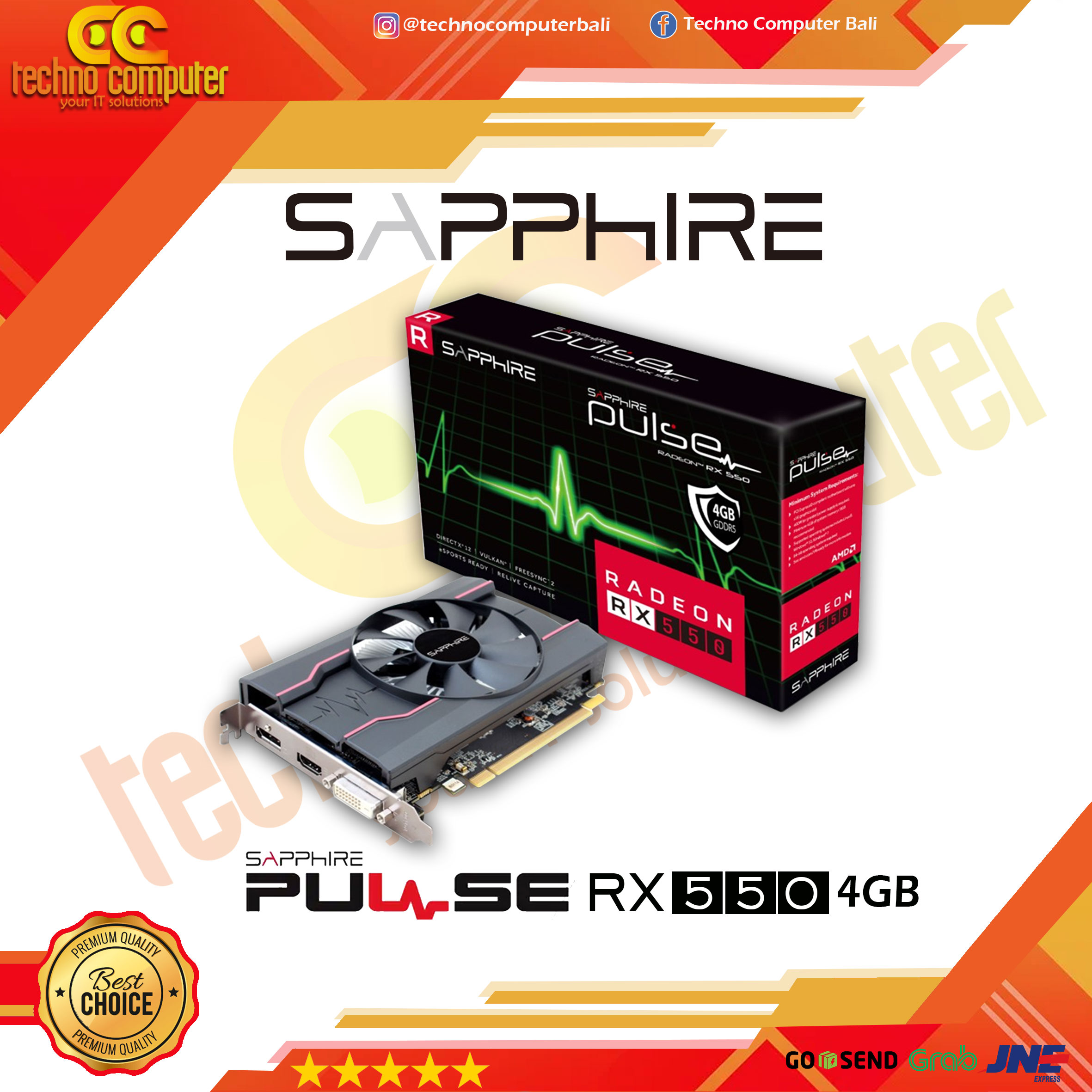 SAPPHIRE PULSE AMD Radeon RX550 4GB DDR5