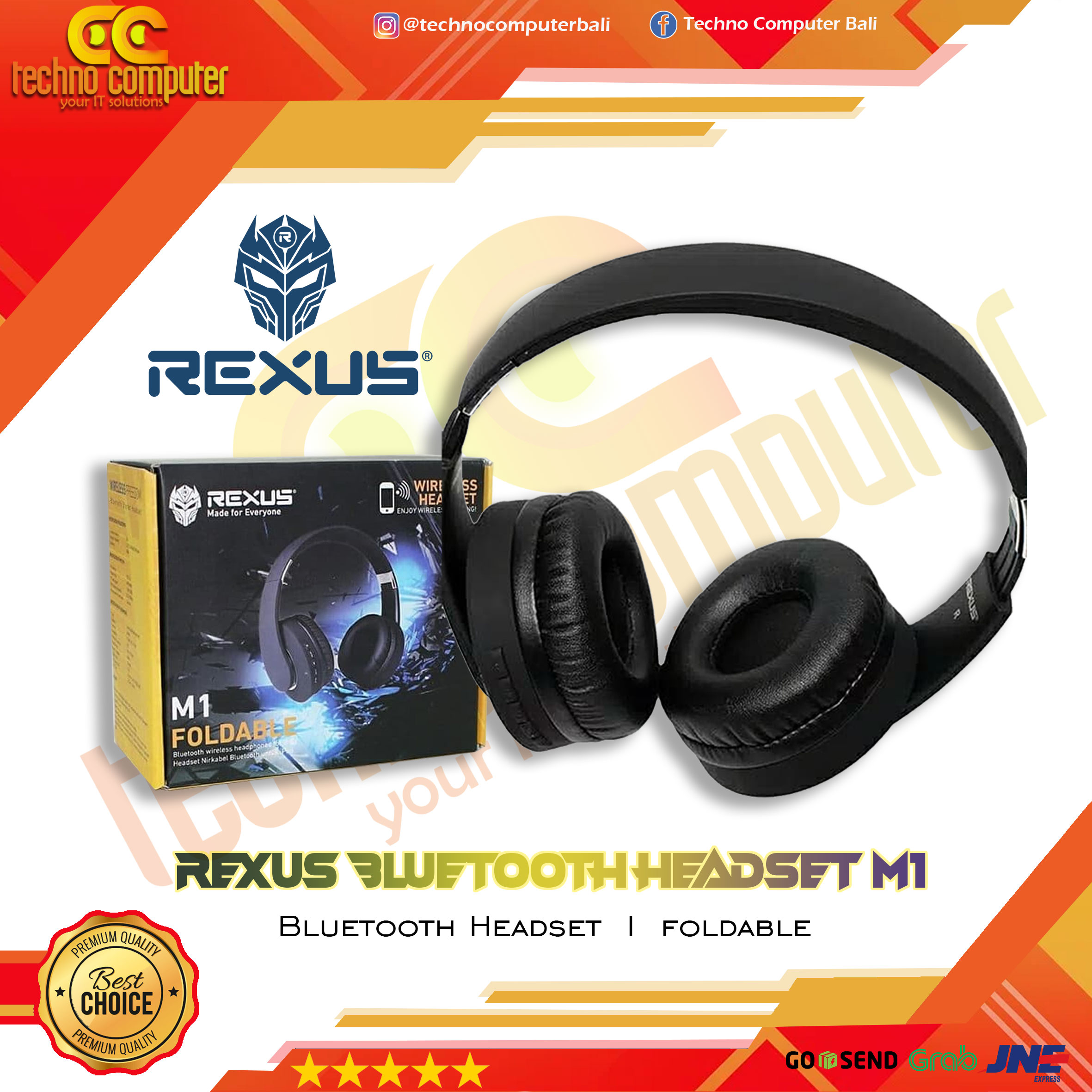 HEADSET REXUS M1 WITH MICRO SD SLOT - BLUETOOTH 
