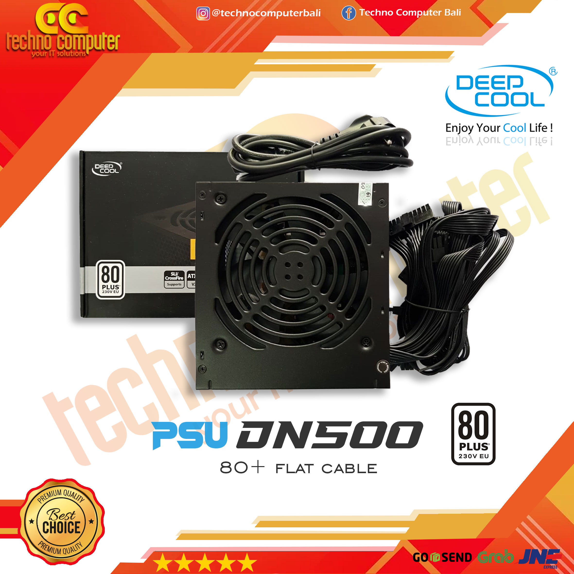 DEEPCOOL DN500 Flat Cable 500W 80+ White - Non Modular