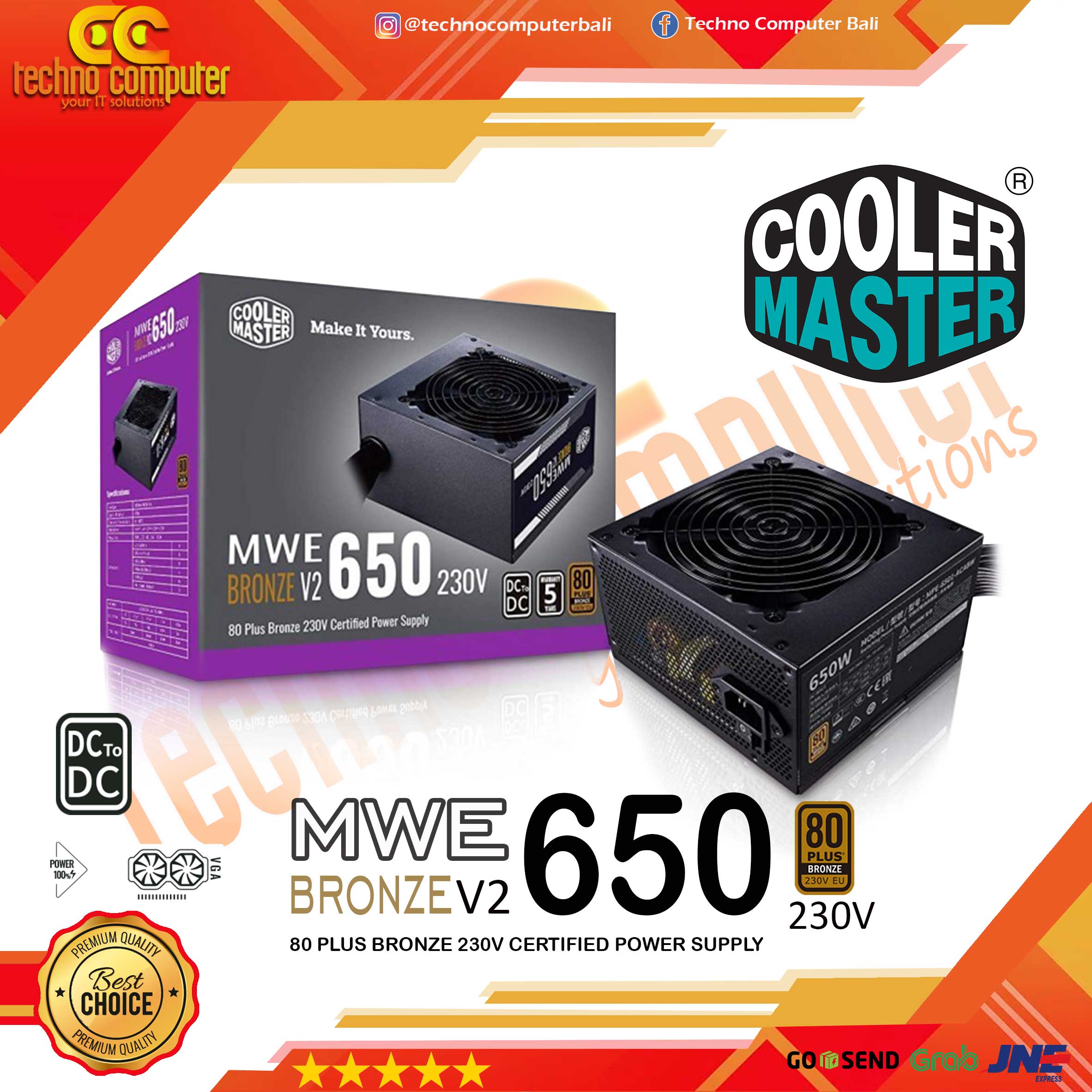 COOLERMASTER MWE650 V2 650W 80+ Bronze (230V) - Non Modular