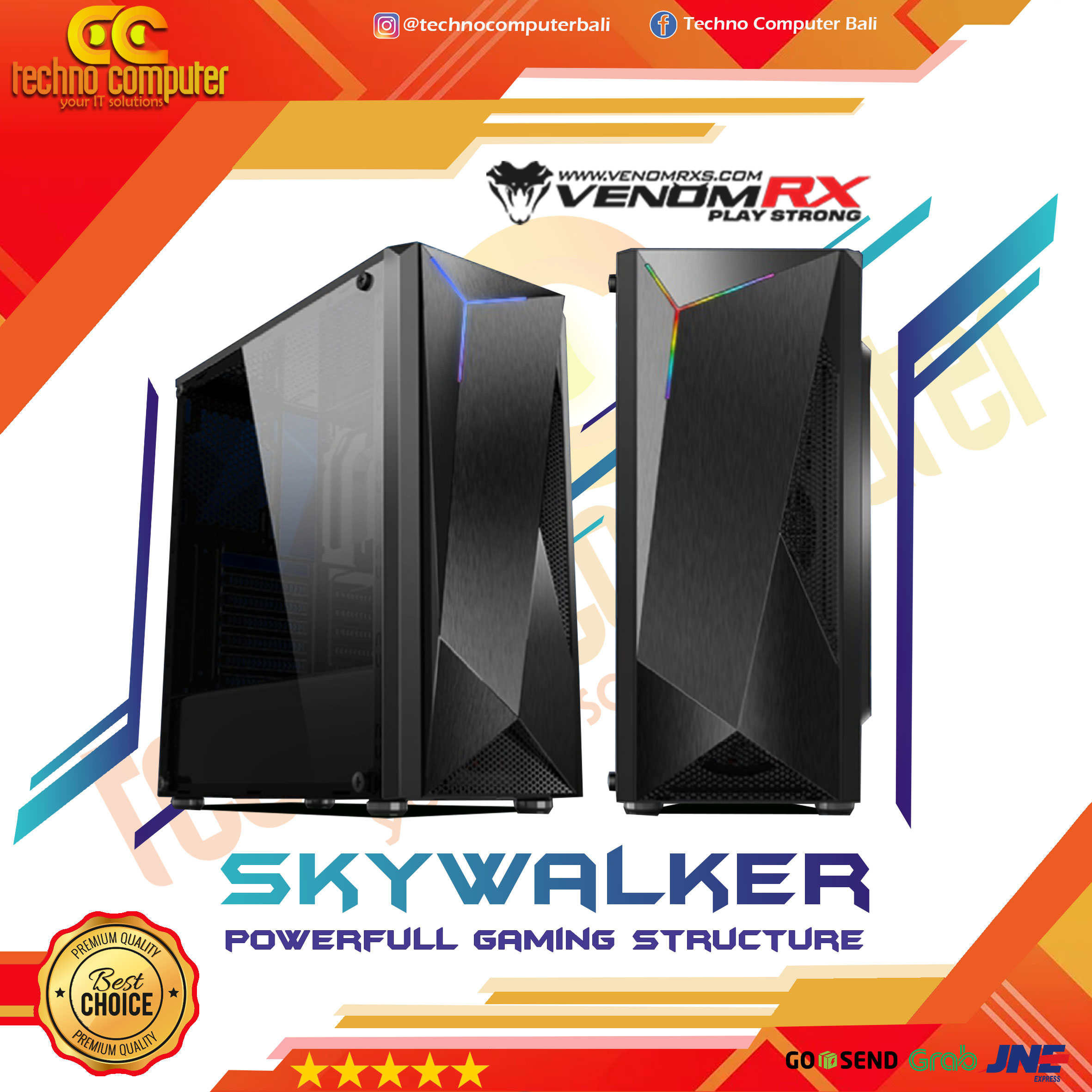 CASING VENOMRX SKYWALKER - Mid Tower ATX Case Tempered Glass