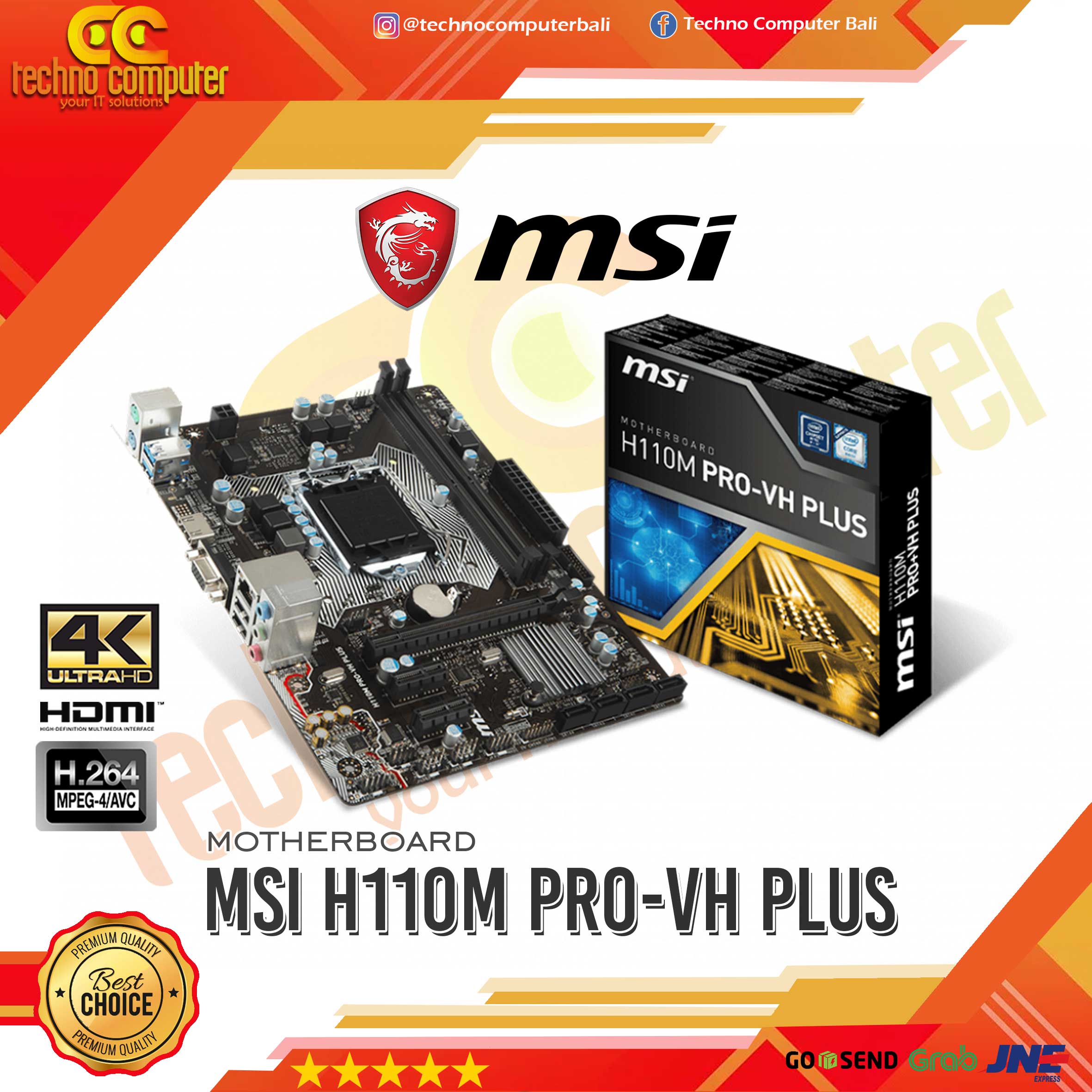 MSI H110M Pro-VH Plus - mATX, LGA1151, H110, DDR4