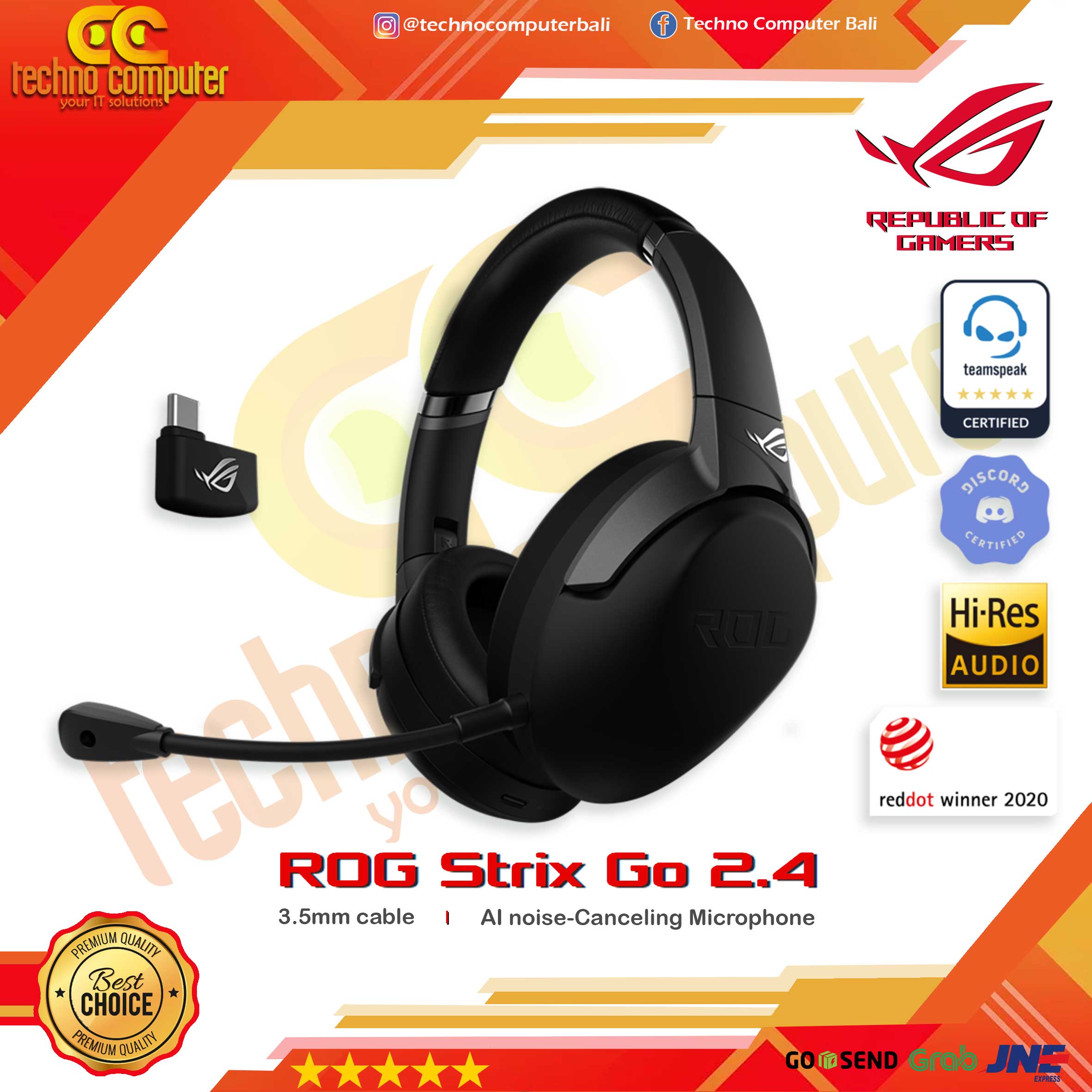 HEADSET ASUS ROG Strix Go 2.4 Wireless - Gaming Headset