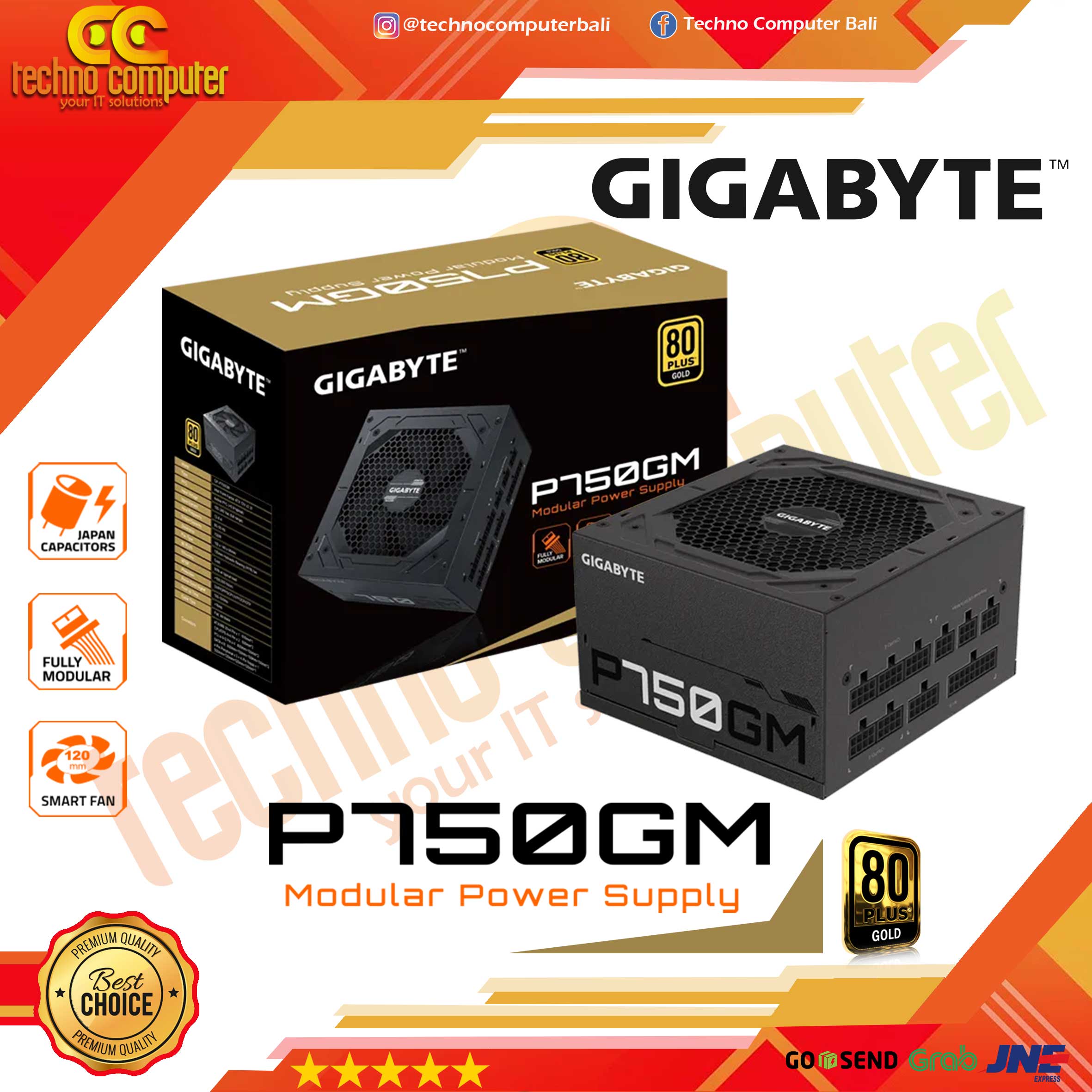GIGABYTE P750GM 750W 80+ Gold - Full Modular