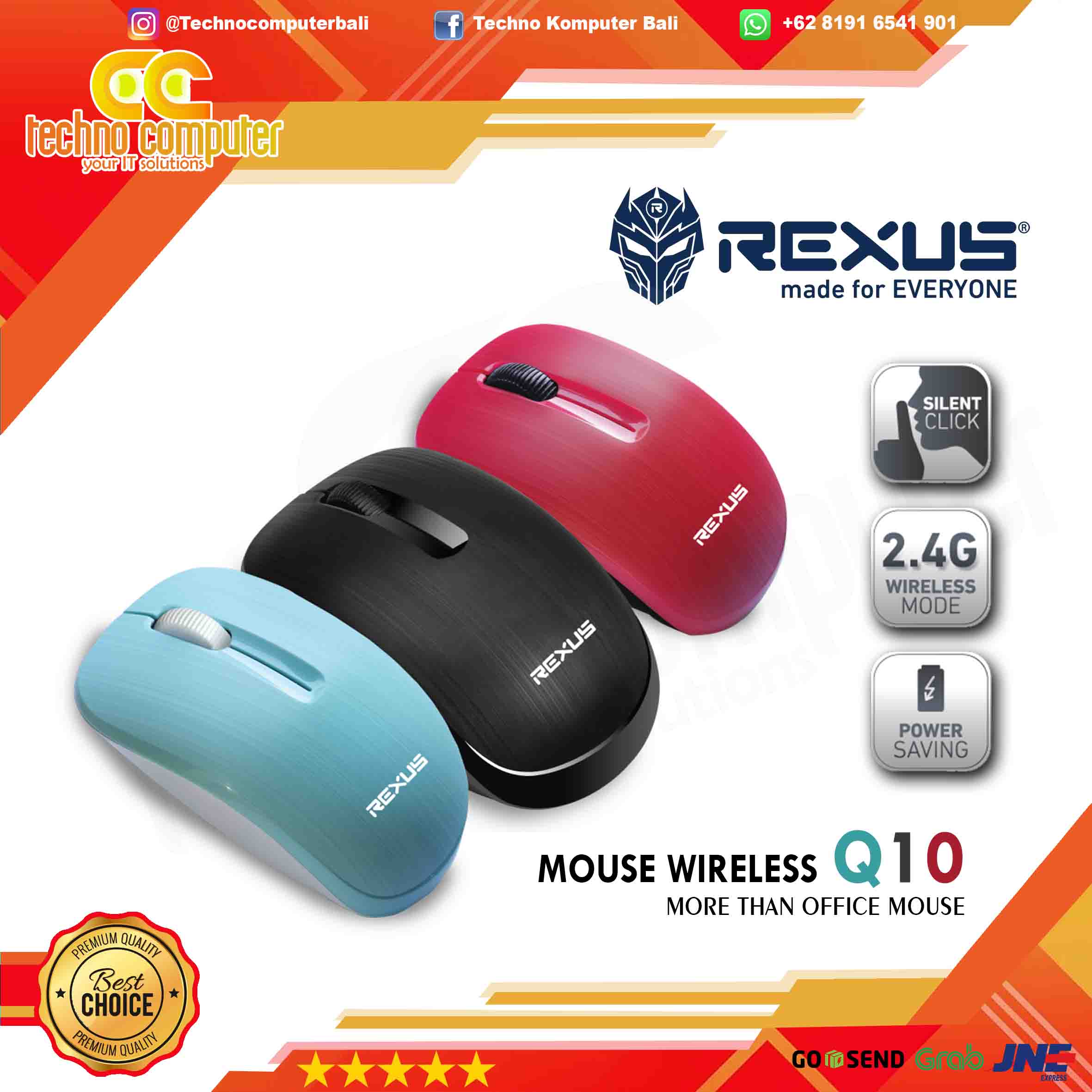 REXUS Q10 3D Wireless - Office Mouse Wireless
