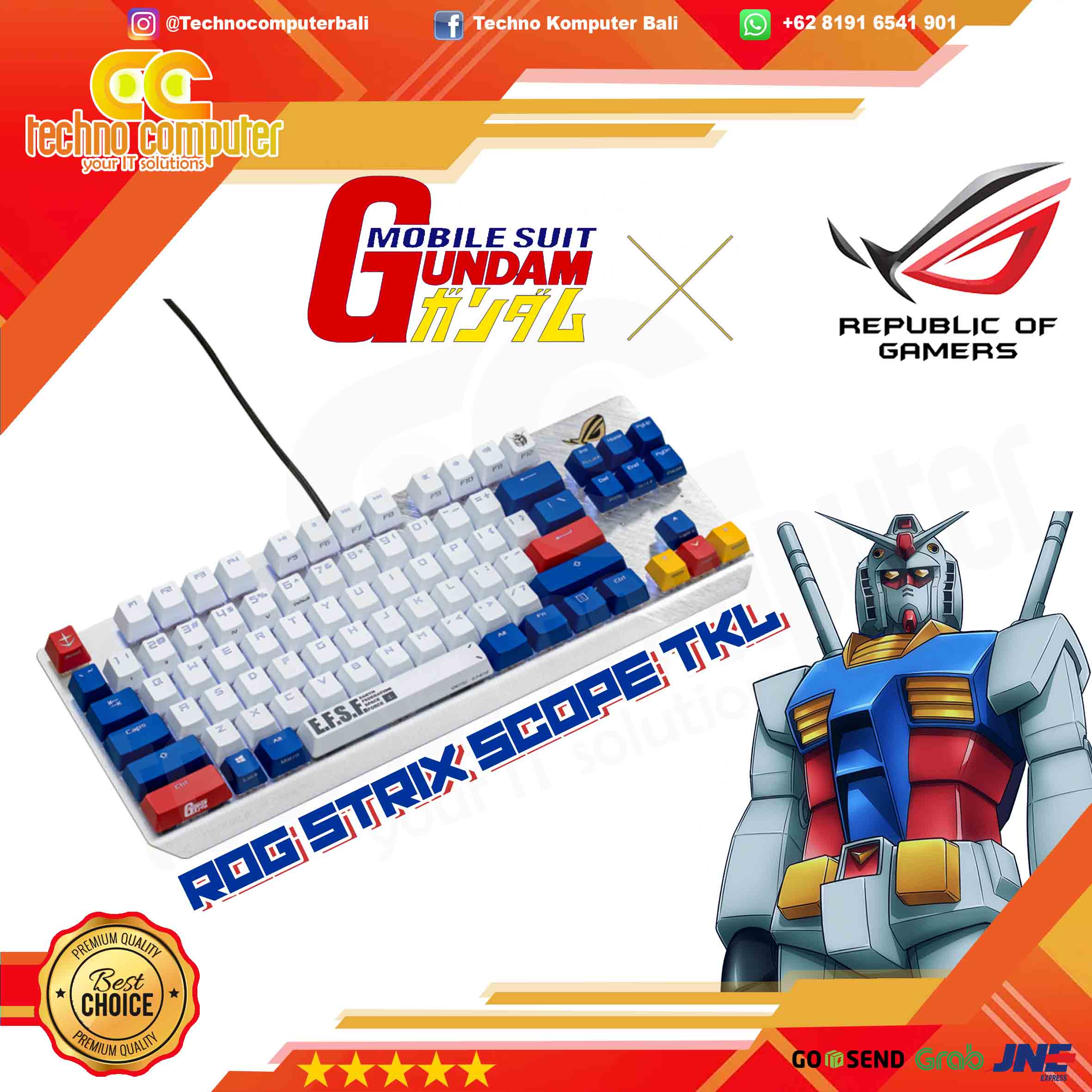 ASUS ROG Strix Scope TKL GUNDAM Edition - Mechanical - Gaming Keyboard