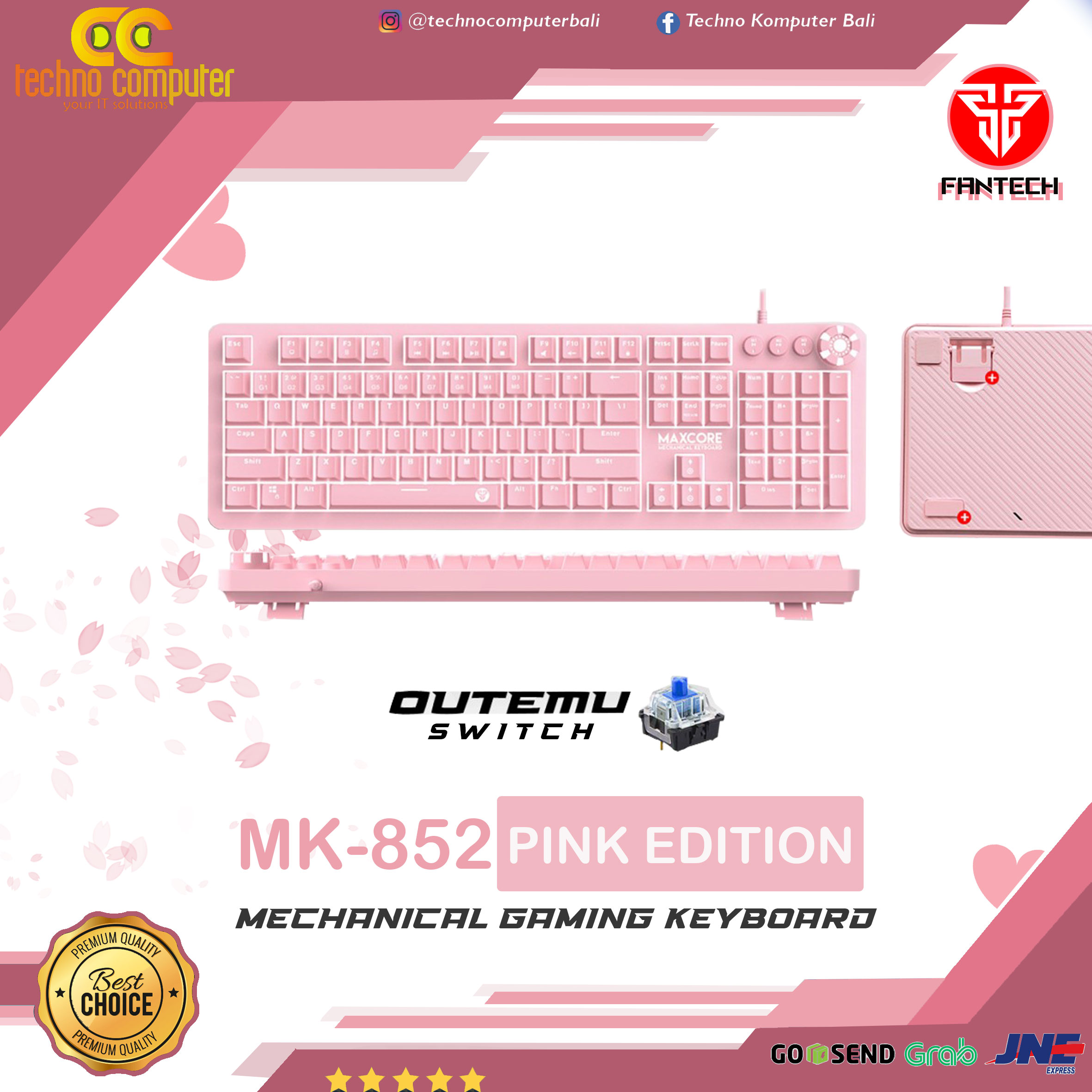 FANTECH MK852 MAXCORE Sakura Pink Edition - Mechanical - Gaming Keyboard