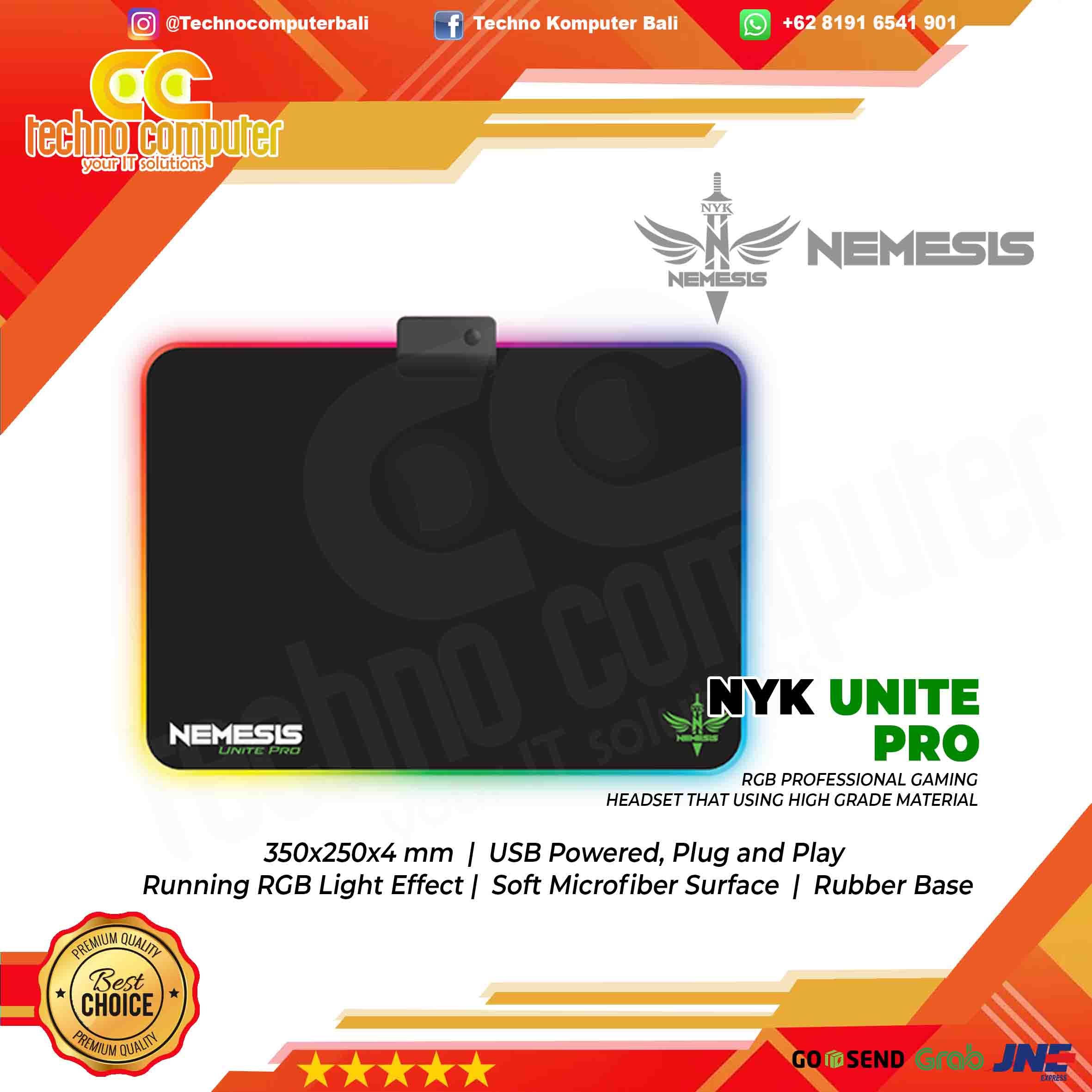 MOUSEPAD GAMING NYK RGB UNITE PRO
