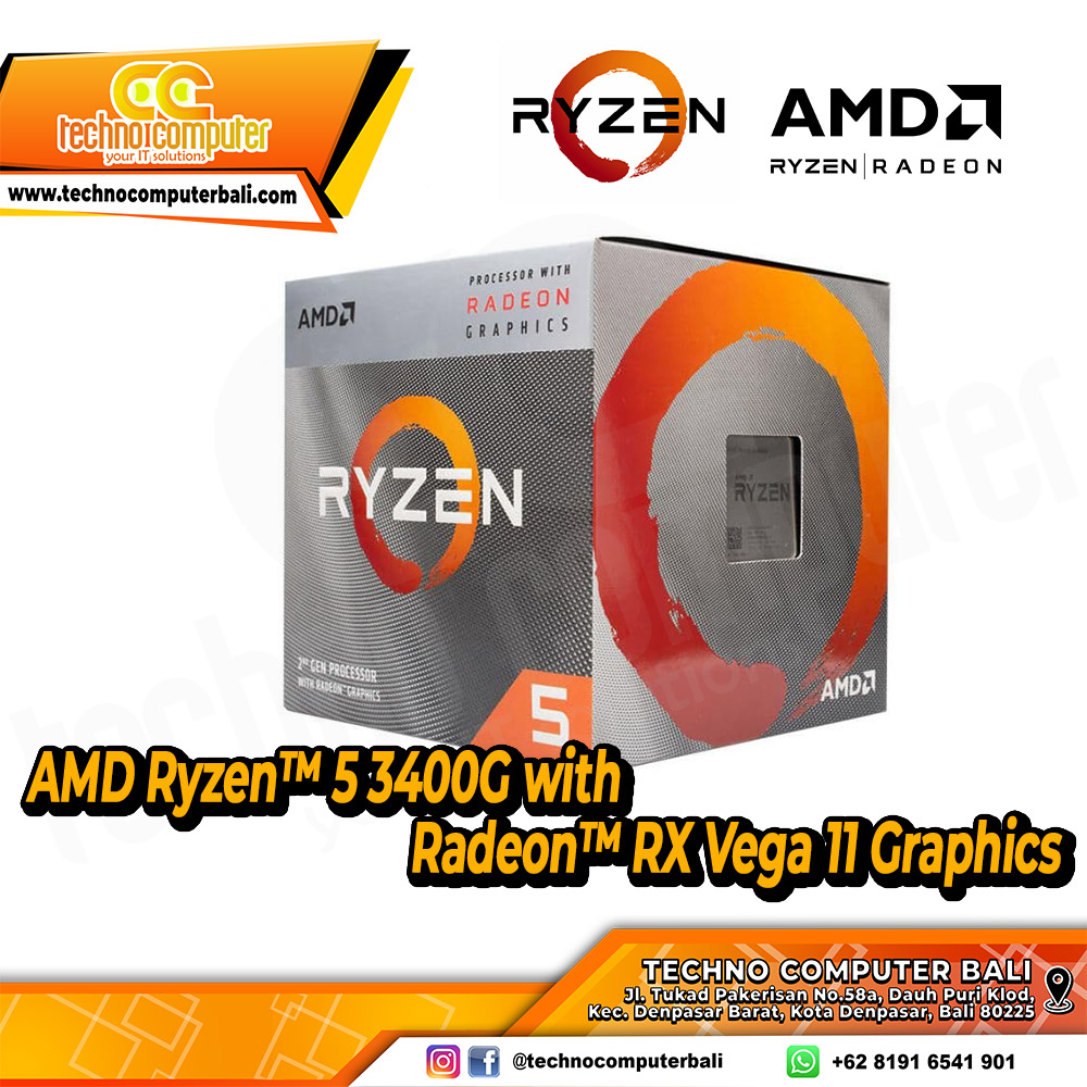 PROCESSOR AMD RYZEN 5 3400G - 4 Cores 8 Threads Up to 4.2GHz - Socket AM4