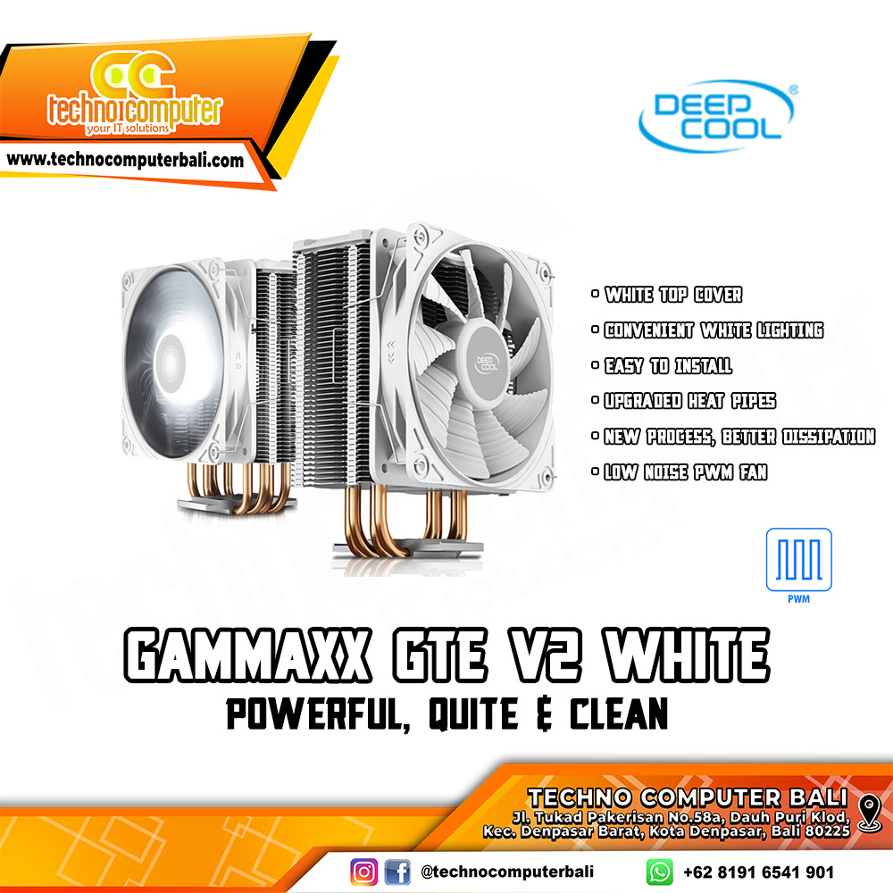DEEPCOOL GAMMAXX GTE V2 White - CPU Cooler - 120mm Air Cooler