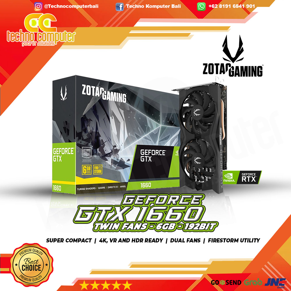 ZOTAC GTX 1660 TWIN FAN 6GB 192bit GDDR5