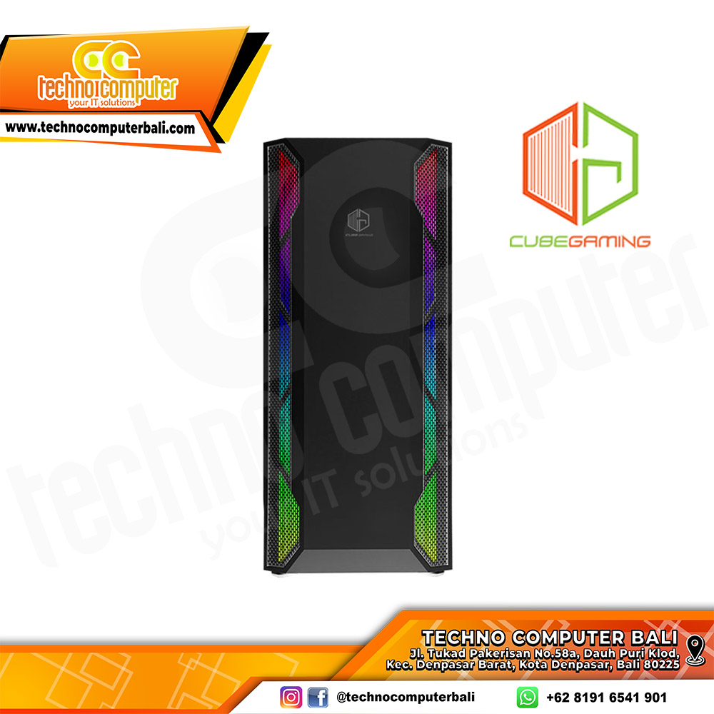 CASING CUBE GAMING DUSTIN Black - Mid Tower ATX Case Tempered Glass