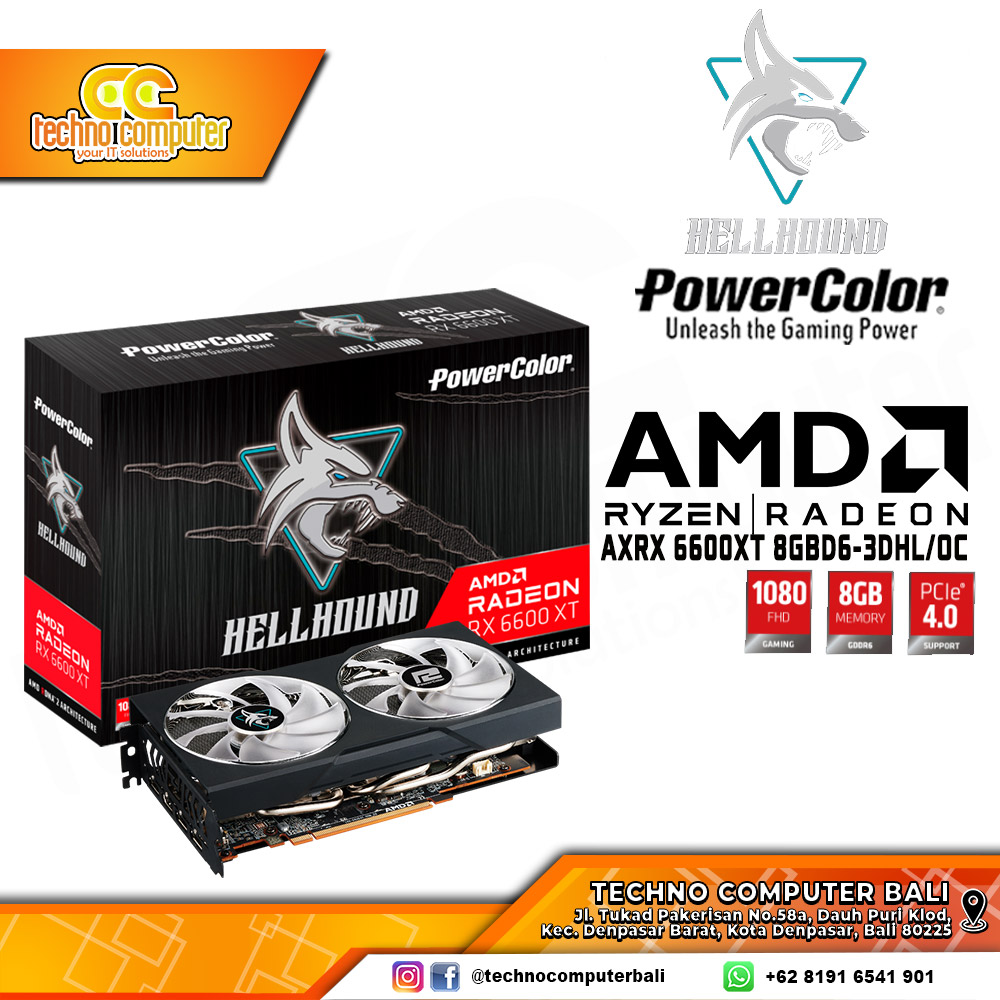 POWERCOLOR AMD Radeon RX 6600 XT HELLHOUND 8GB DDR6