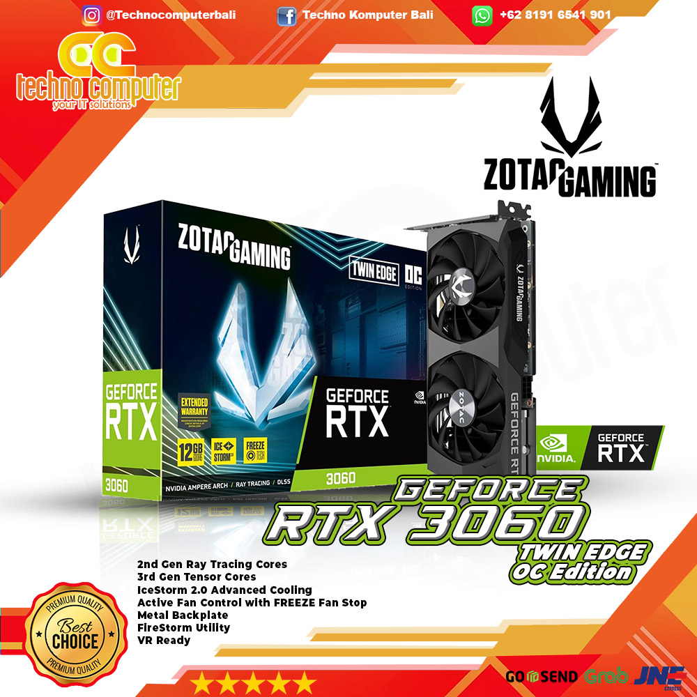 ZOTAC GAMING NVIDIA GeForce RTX 3060 Twin Edge OC Edition 12GB GDDR6
