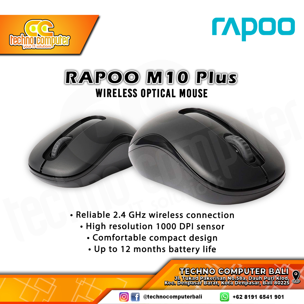 RAPOO M10 Plus Wireless - Office Mouse Wireless