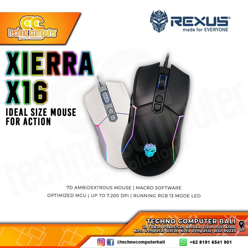 REXUS XIERRA X16 RGB Black - Gaming Mouse
