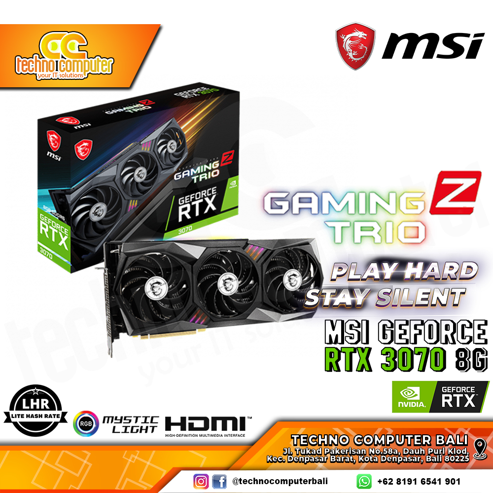 MSI NVIDIA GeForce RTX 3070 GAMING Z TRIO 8GB GDDR6 - LHR Version