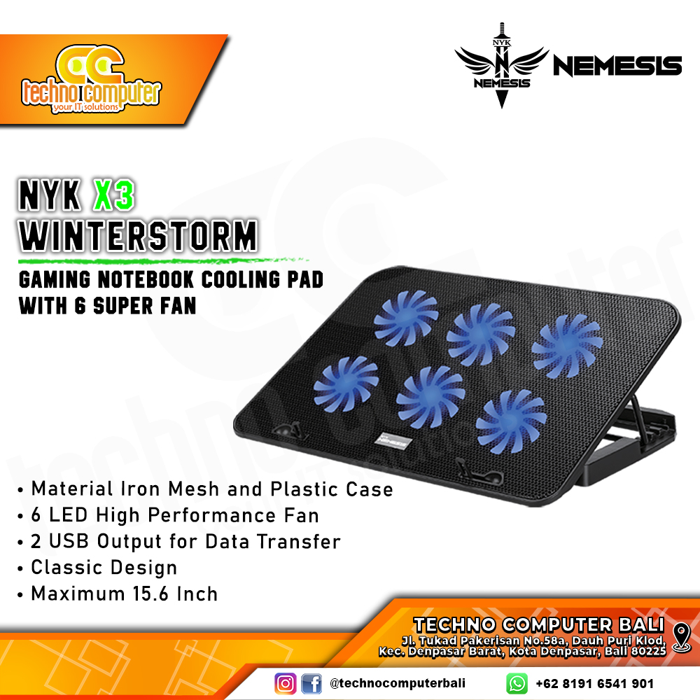 COOLINGPAD NYK X3 WINTERSTORM Notebook CoolingPad Up to 16inch