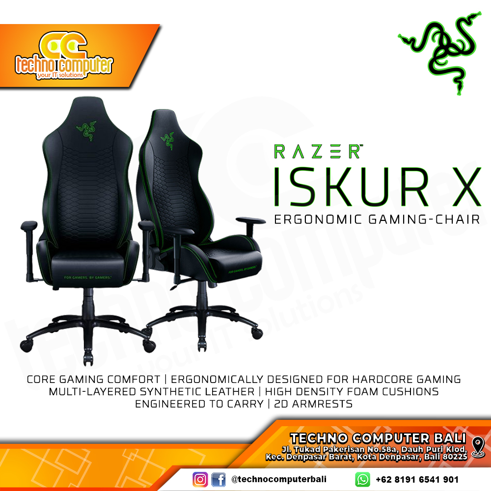KURSI GAMING RAZER ISKUR X GAMING CHAIR Ergonomic - BLACK
