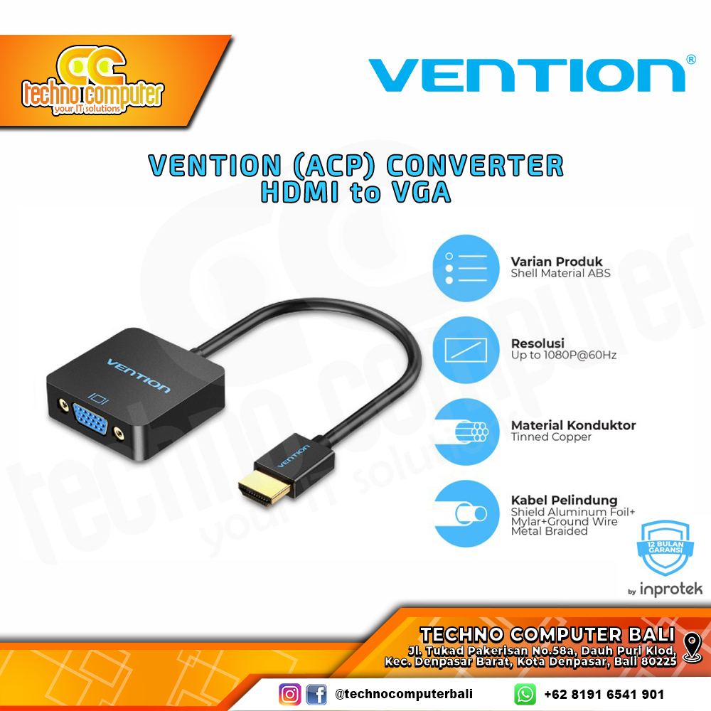 VENTION CONVERTER DISPLAY - HDMI Male to VGA Female - ACP 0.15M