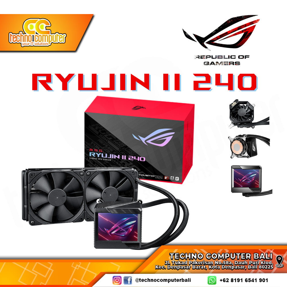 ASUS ROG RYUJIN II 240 with 3.5inch LCD Display - CPU Cooler - 240mm AIO Liquid Cooler