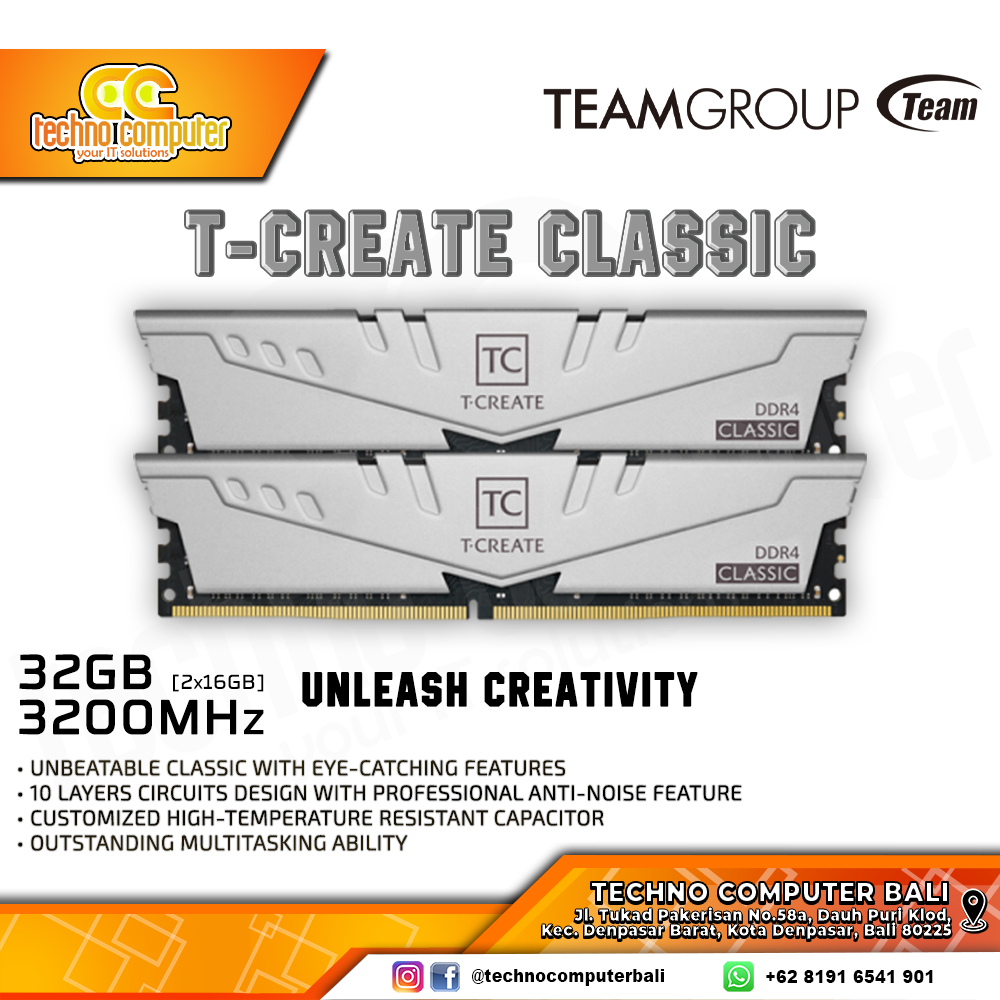 DDR4 TEAM T-CREATE CLASSIC 32GB (2x16GB) Kit 3200MHz