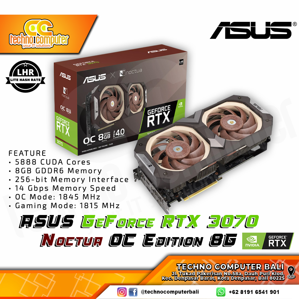 ASUS NOCTUA NVIDIA GeForce RTX 3070 OC Edition 8GB GDDR6