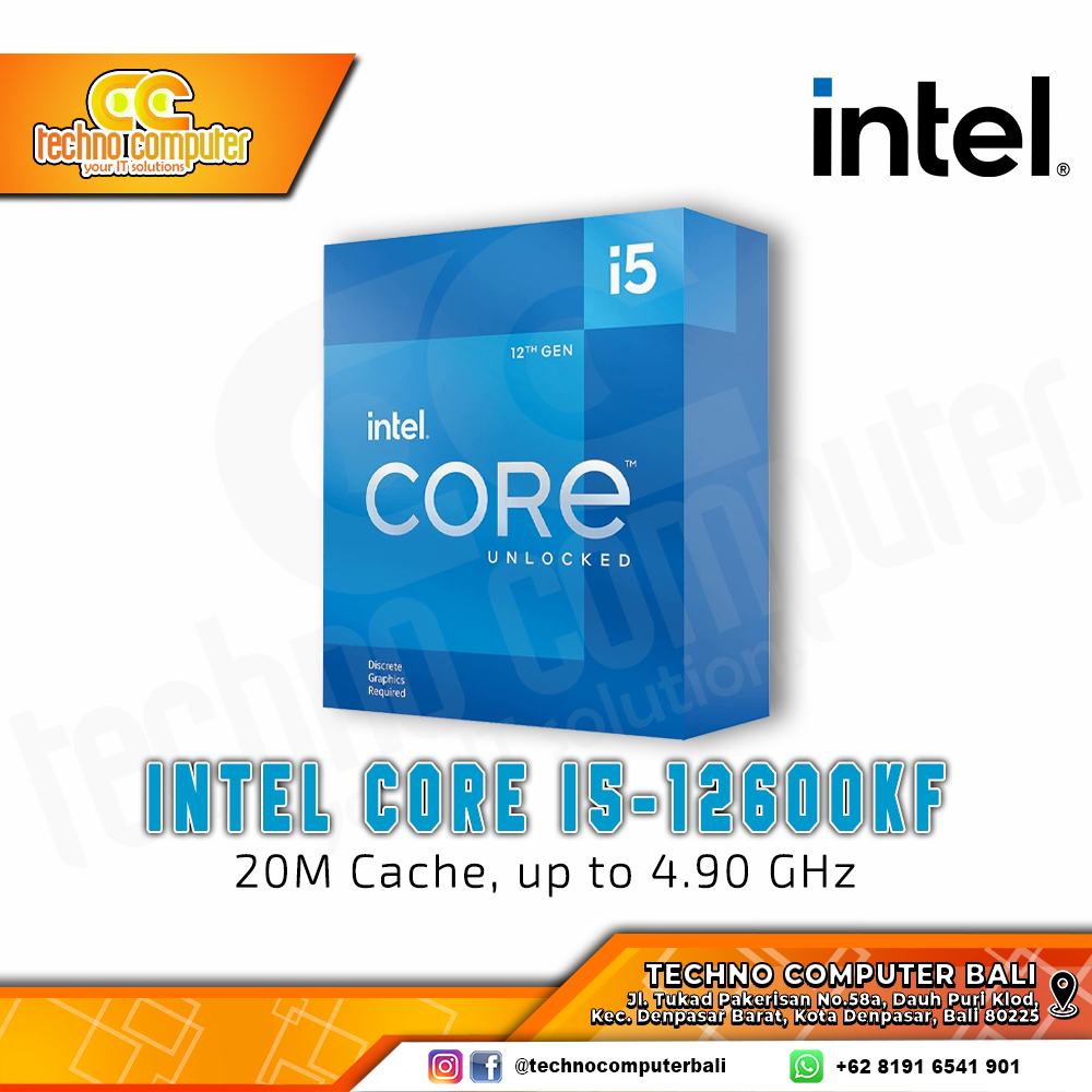 PROCESSOR INTEL CORE I5-12600KF - 10 Cores 16 Threads Up to 4.9Ghz - Socket LGA1700
