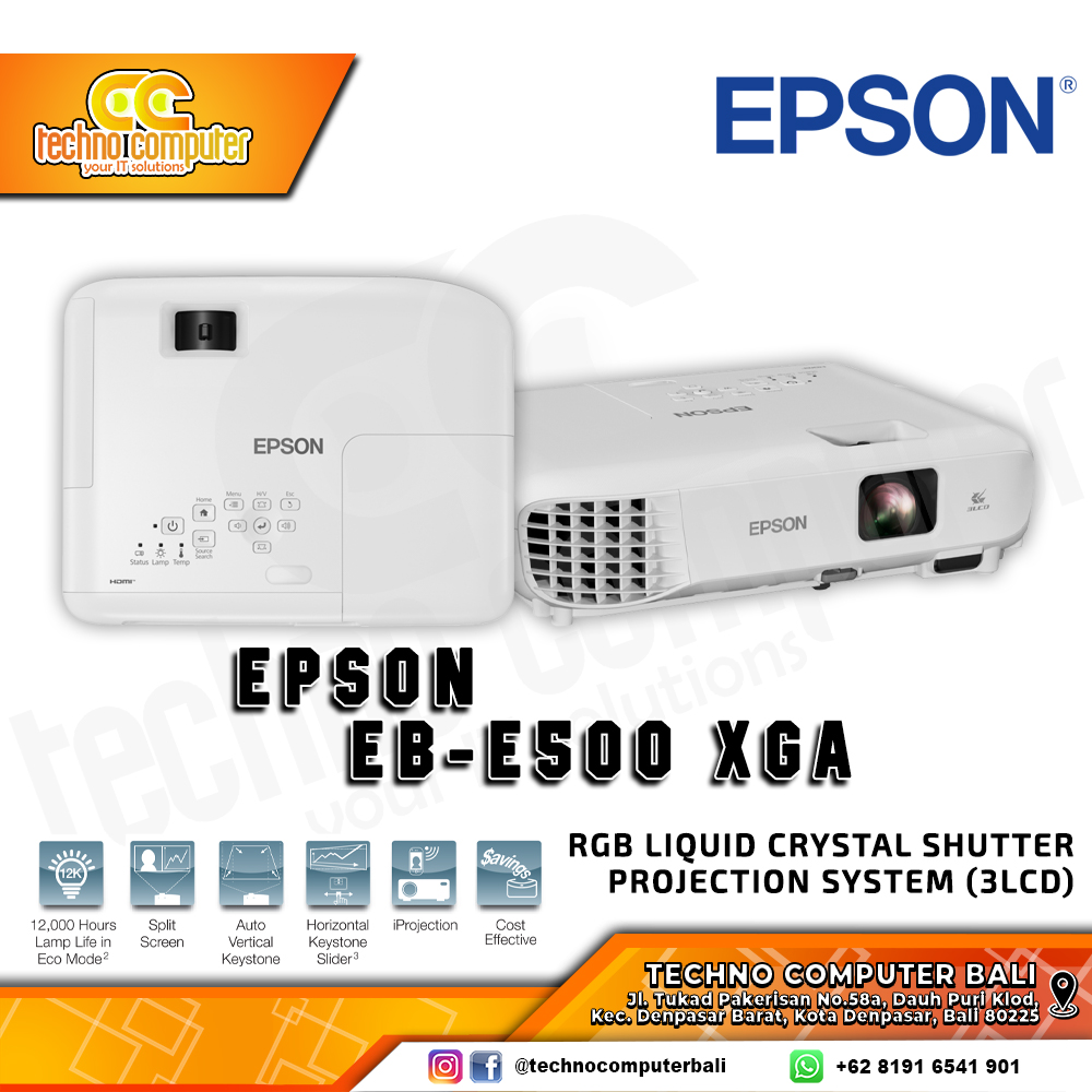 PROJECTOR EPSON EB-E500 XGA 3300 Lumens 3LCD