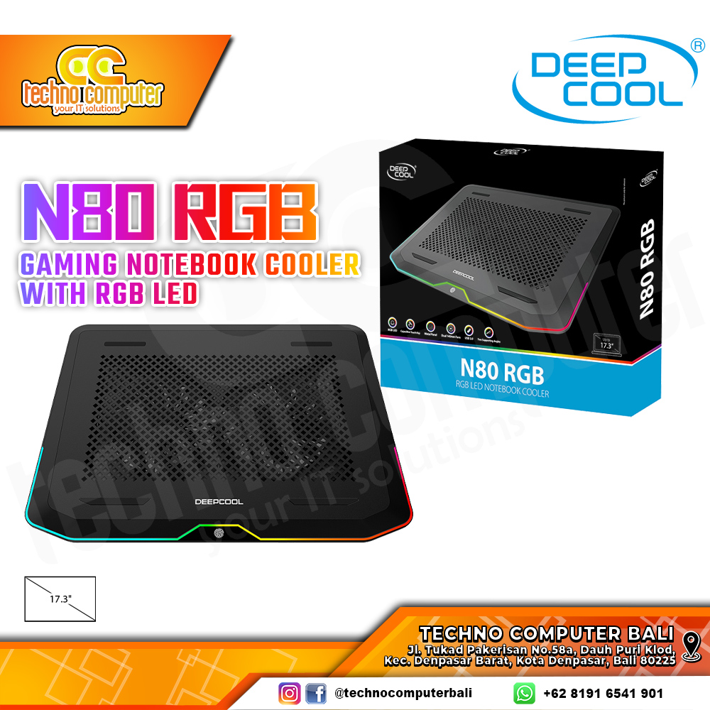 COOLINGPAD DEEPCOOL N80 RGB Notebook CoolingPad Up to 17inch