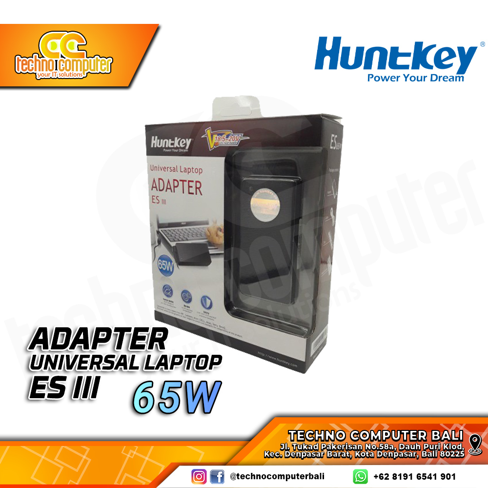 CHARGER ADAPTER LAPTOP UNIVERSAL HUNTKEY ES III 65W