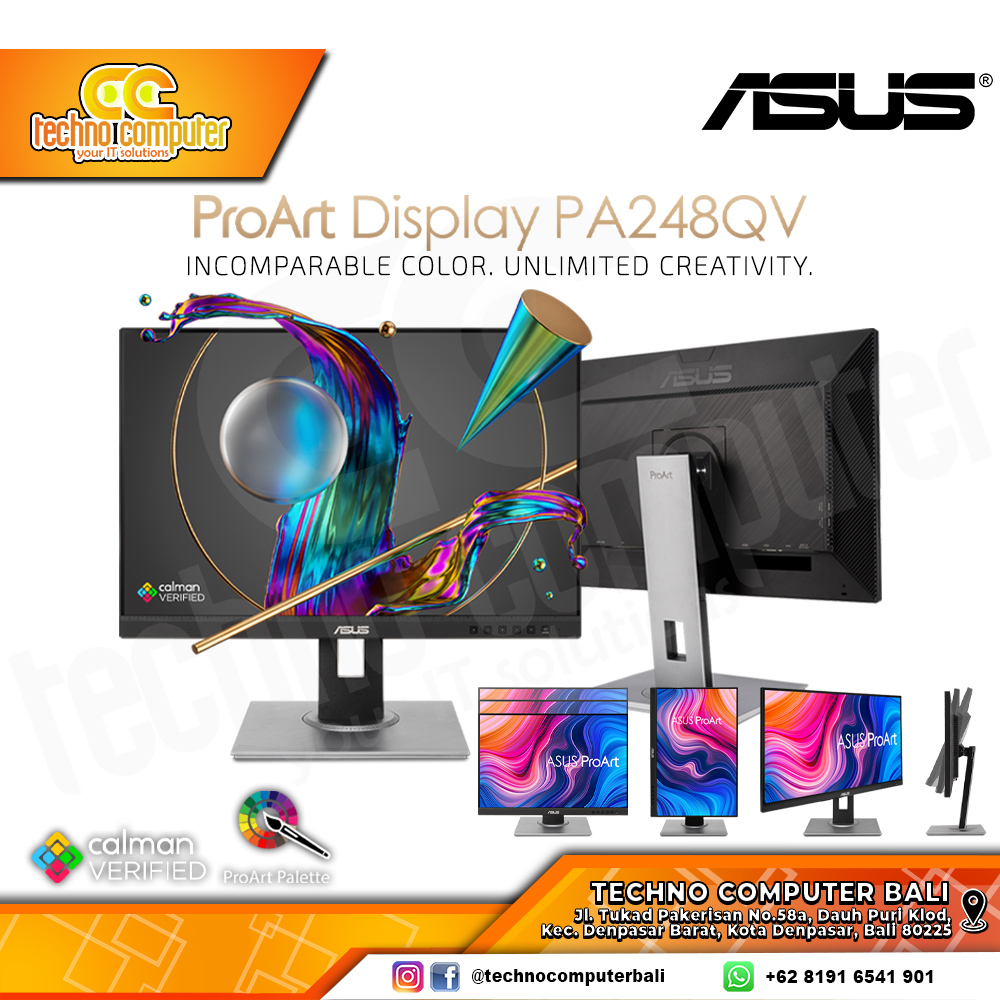 ASUS ProArt PA248QV Professional Monitor - 24 inch, WUXGA (1920 x 1200), IPS, 100% sRGB