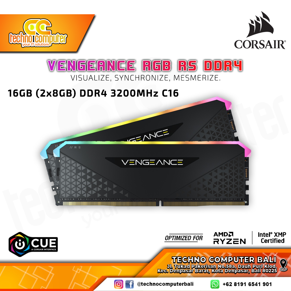 DDR4 CORSAIR VENGEANCE RGB RS 16GB (2x8GB) Kit 3200Mhz