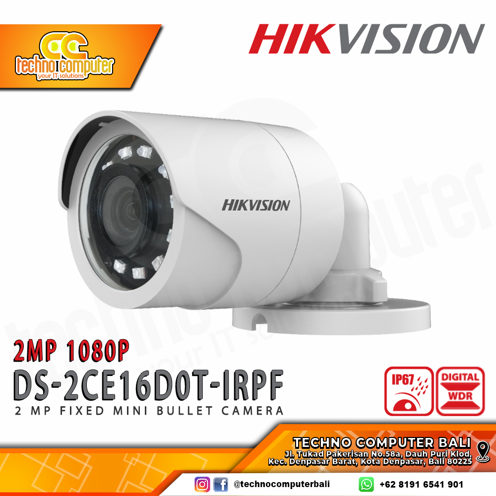 HIKVISION DS-2CE16D0T-IRPF 2MP 1080P OUTDOOR Camera CCTV