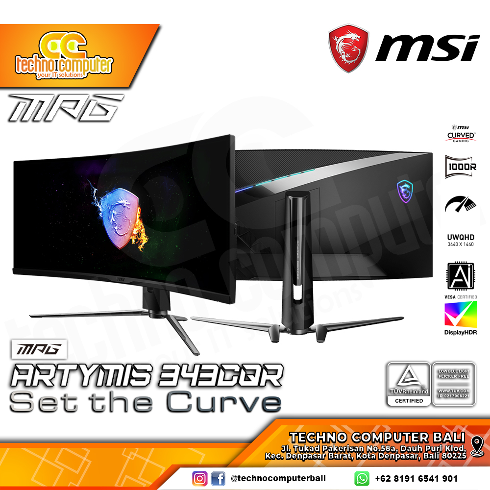 MSI MPG ARTYMIS 343CQR Curved Gaming Monitor - 34 inch, UWQHD (3440 x 1440), VA, 165Hz, 1ms