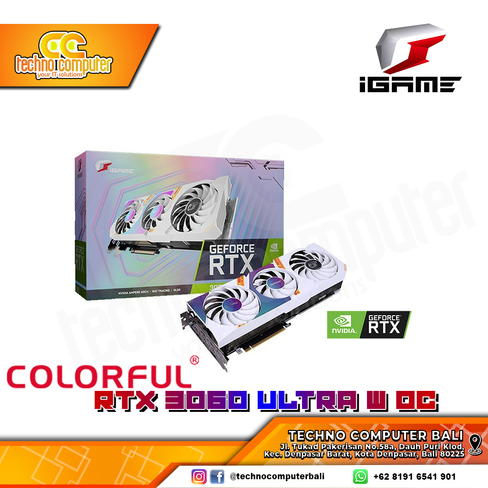 COLORFUL iGame NVIDIA GeForce RTX 3060 Ultra W OC Edition 12GB GDDR6 - White