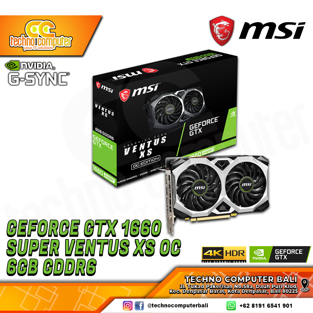 MSI NVIDIA GeForce GTX 1660 Super VENTUS XS OC Edition 6GB GDDR6