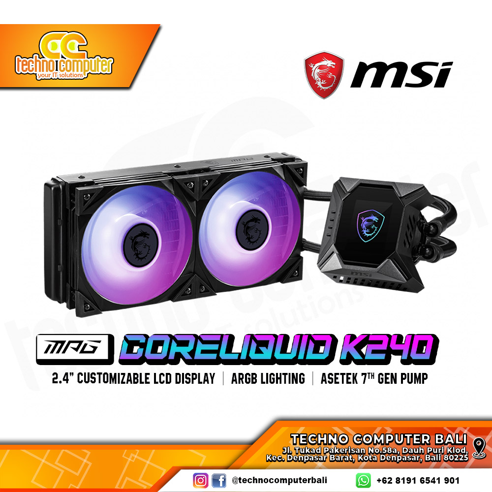 MSI MPG CORELIQUID K240 - CPU Cooler - 240mm AIO Liquid Cooler