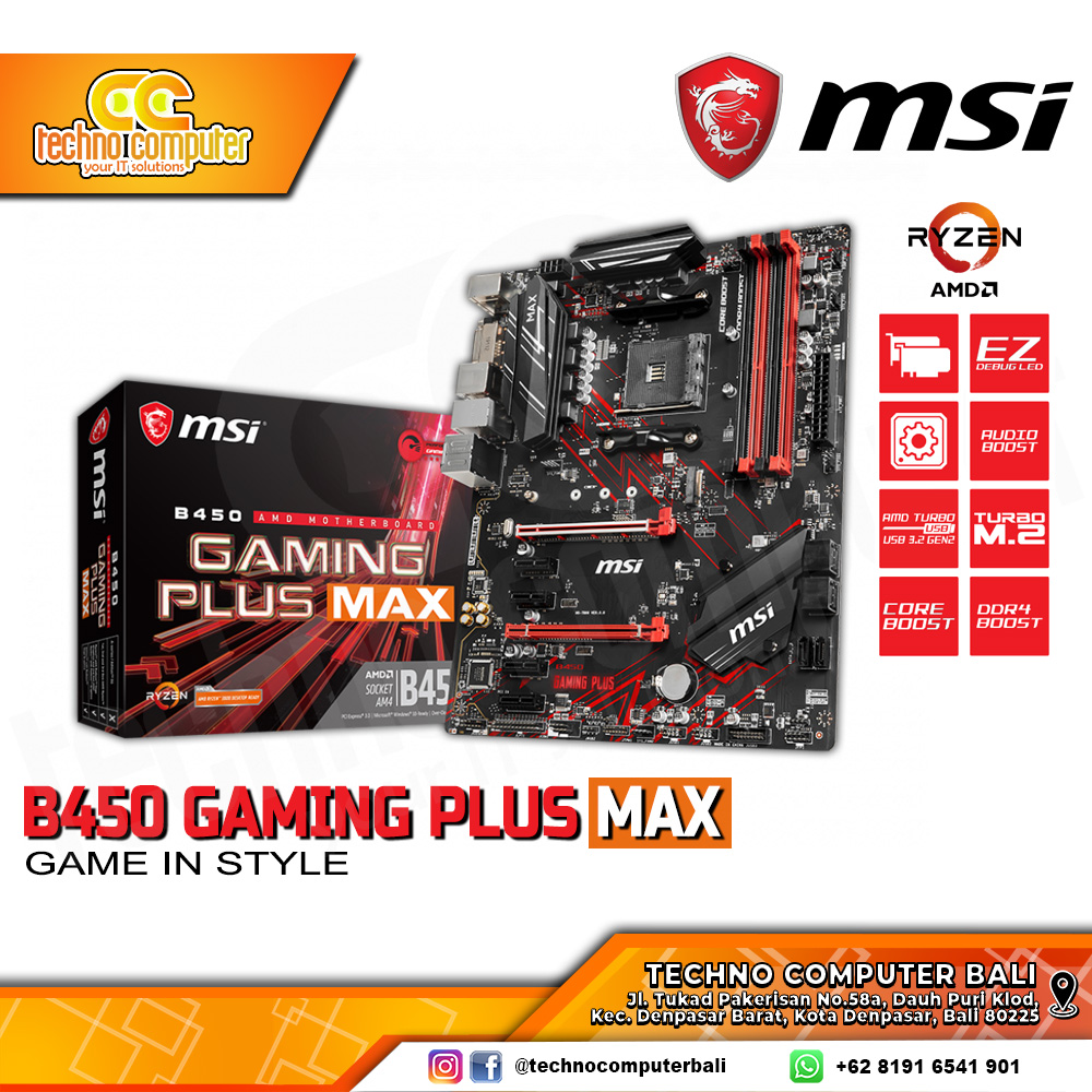 MSI B450 GAMING PLUS MAX - ATX, AM4, B450, DDR4