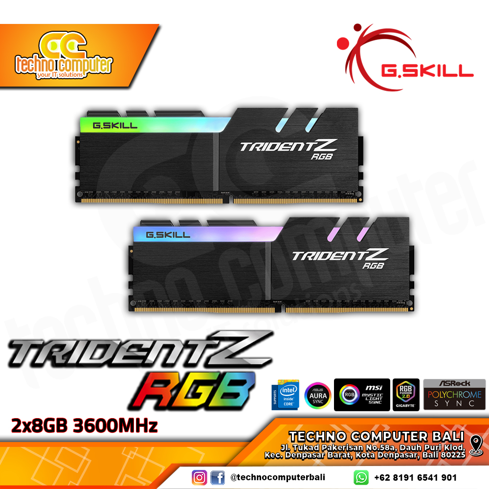DDR4 GSKILL TRIDENTZ RGB 16GB (2x8GB) Kit 3600Mhz