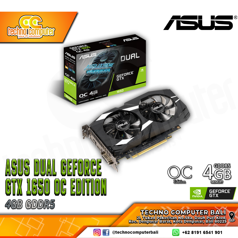 ASUS DUAL NVIDIA GeForce GTX 1650 OC Edition 4GB GDDR5