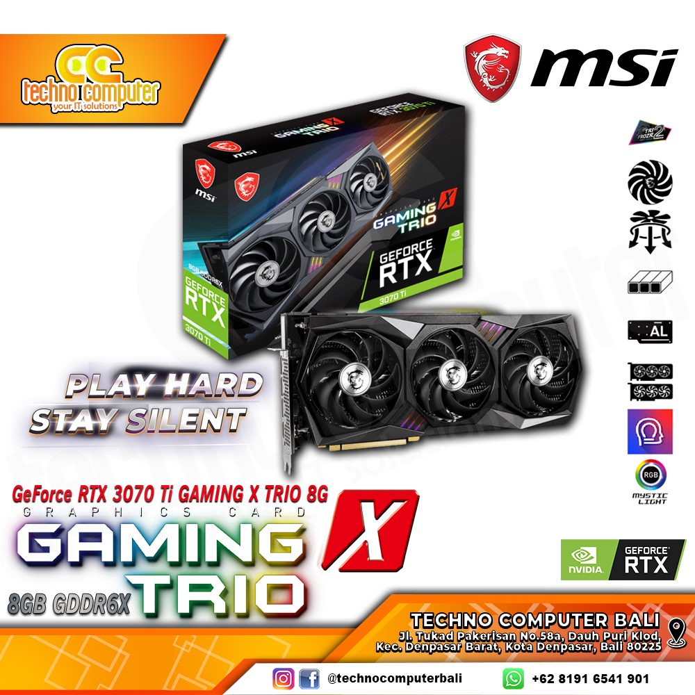 MSI NVIDIA GeForce RTX 3070 Ti GAMING X TRIO 8GB GDDR6 - LHR Version