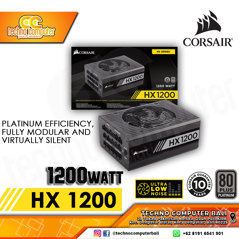 CORSAIR HX1200 1200W 80+ Platinum - Full Modular