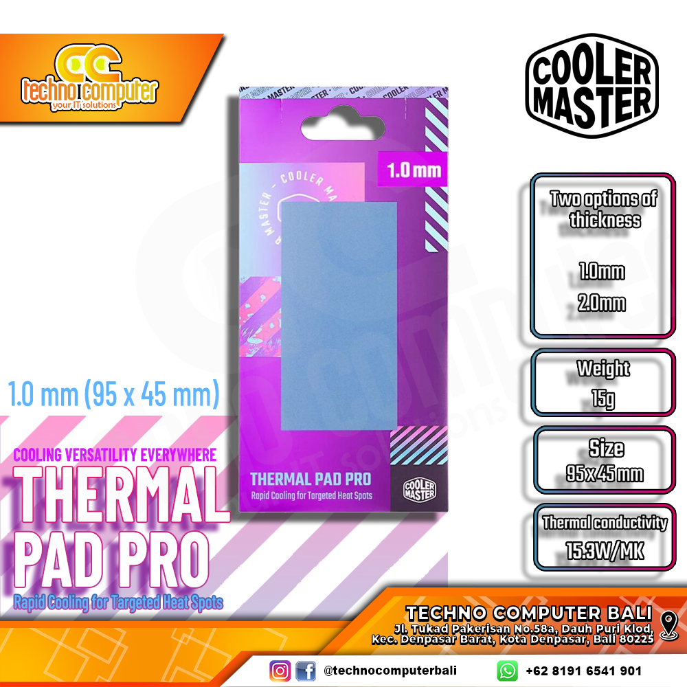 THERMAL PAD PRO COOLERMASTER 1.0mm (95x45mm)