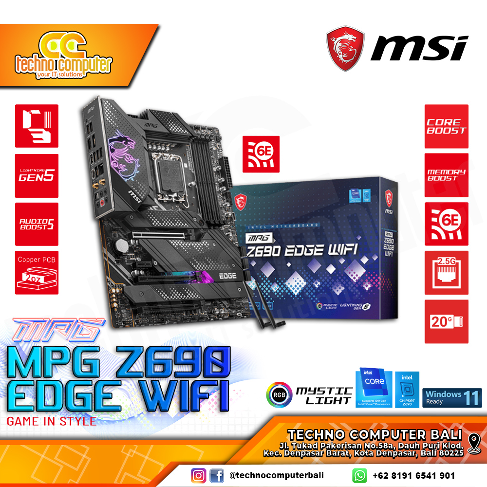 MSI MPG Z690 EDGE WIFI - ATX, LGA1700, Z690, DDR5 (BELUM ADA DI TOKPED)