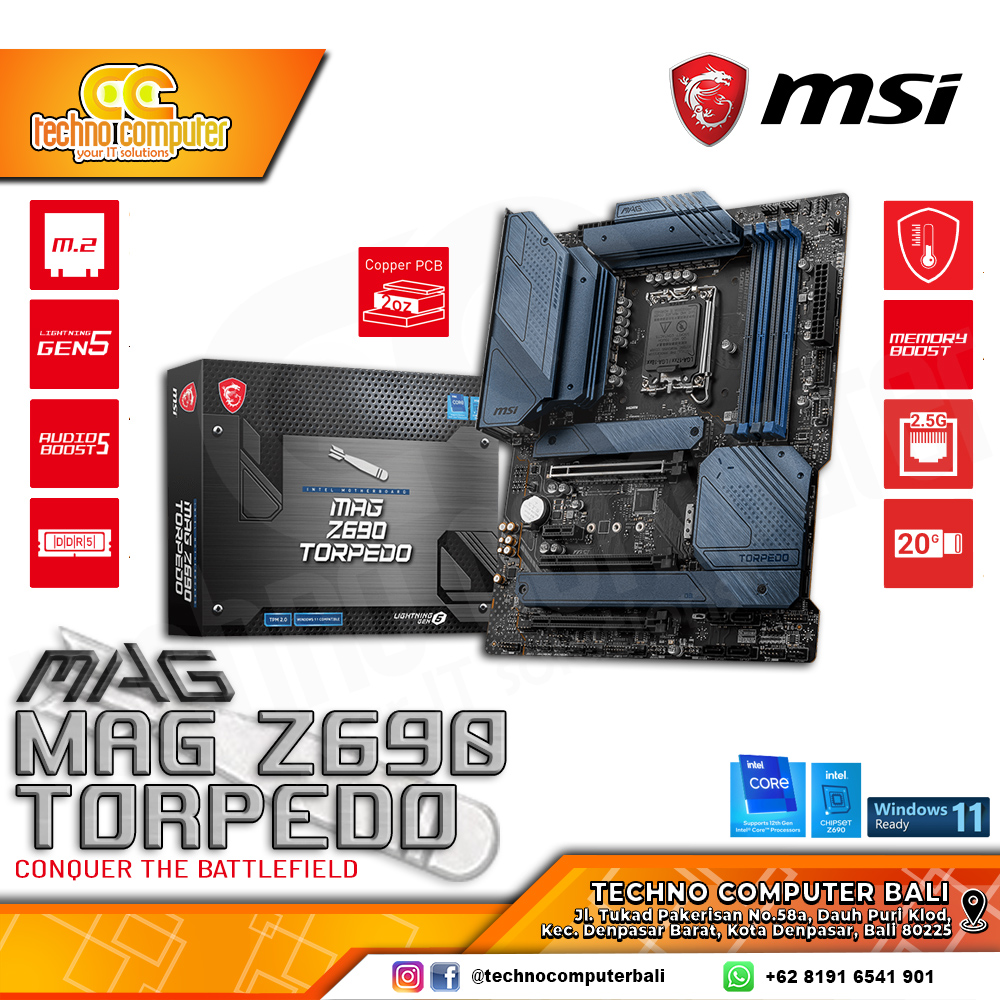 MSI MAG Z690 TORPEDO - ATX, LGA1700, Z690, DDR5 (BELUM ADA DI TOKPED)